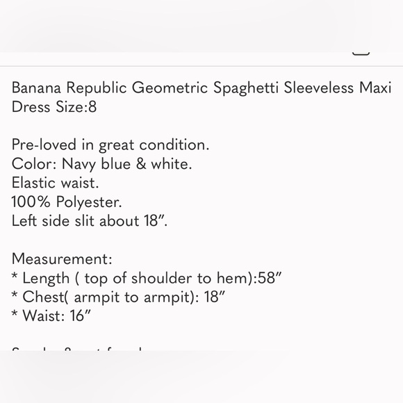 Banana Republic Geometric Spaghetti Sleeveless Maxi Dress Size:8 - Picture 13 of 13